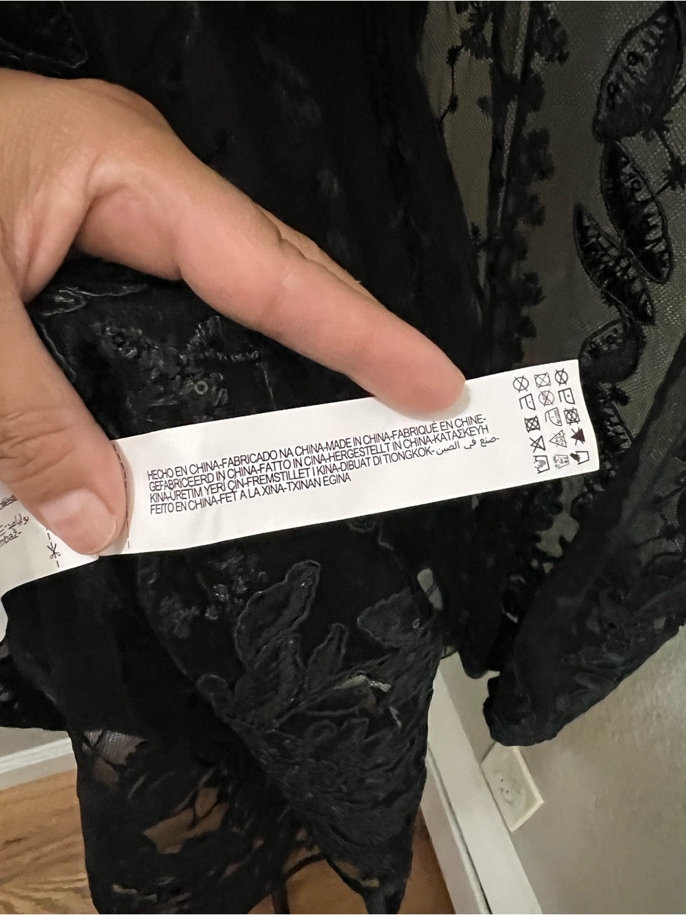 Zara Embroidered Semi-Sheer Tulle Dress Gothic Black Sz Xs NWT - Picture 11 of 14